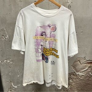 Vintage 1996 USA Team Beach Volleyball Olympics Spike Not A Dogs Name Tee 2XL 2X